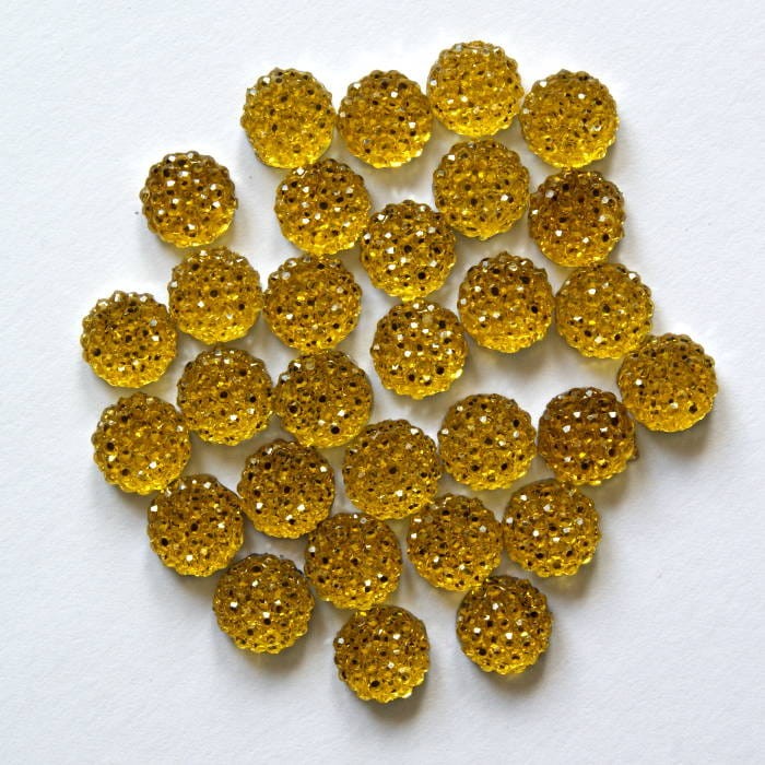 Kryształki z mikrostrukturą 10mm ok. 30szt. CYTRYNOWY