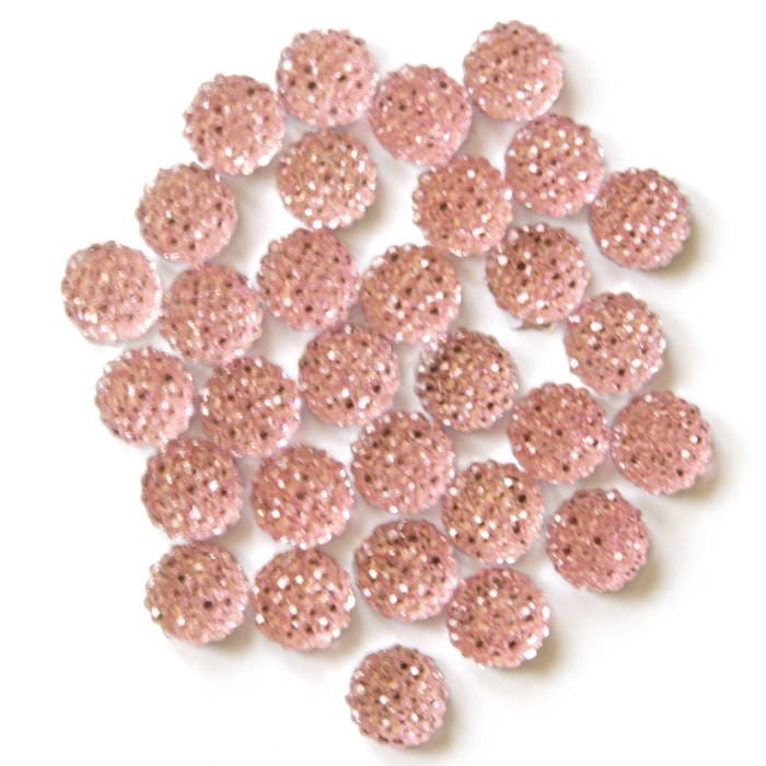 Kryształki z mikrostrukturą 10mm ok. 30szt. JASNO-RÓŻOWY