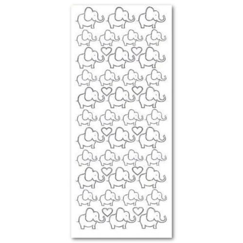 SŁONIKI Naklejki ażurowe srebrne