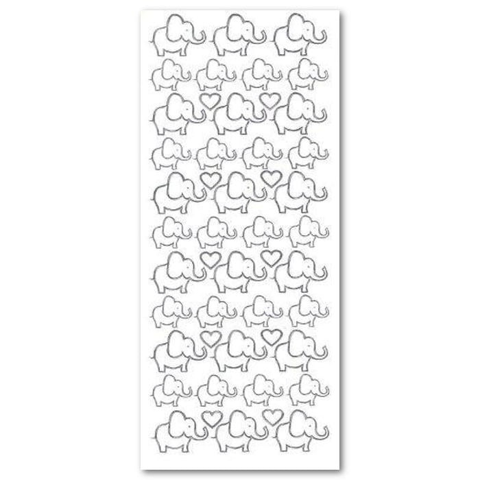 SŁONIKI Naklejki ażurowe srebrne