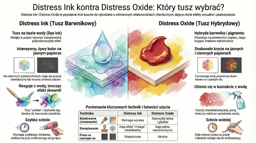 Porównanie tuszów Distress i Distress Oxide